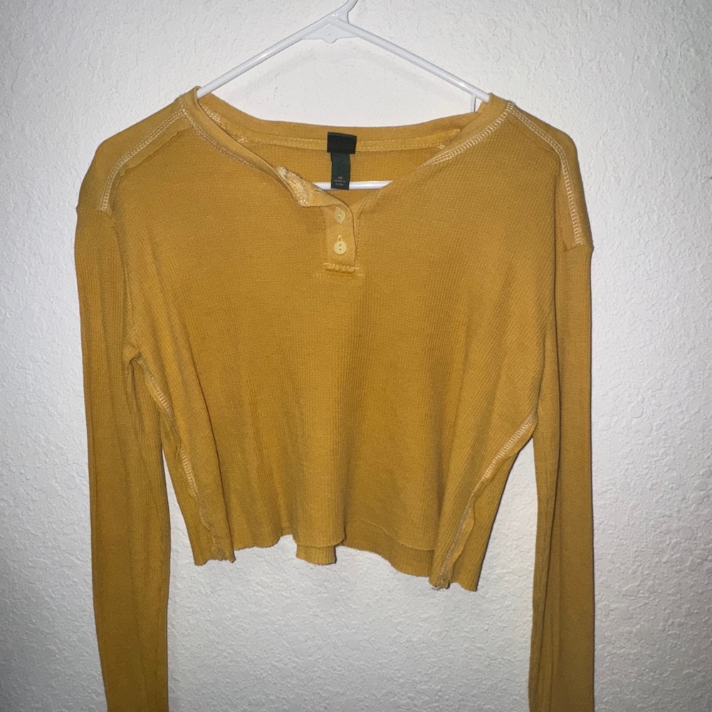 Wild Fable Gold Long Sleeve Crop Tee